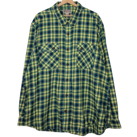 Duluth Trading Co Plaid Flannel Long Sleeve Casual Button Down Shirt Sz 3XL - Picture 1 of 12